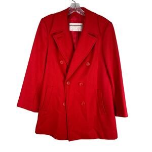 Pendleton 100% Virgin Wool Vintage Red Peacoat Size 10 EUC Mid Length Pockets